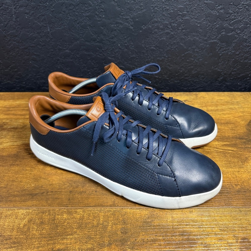 Cole Haan GrandPro Tennis C28872 Navy Tan Leather Sneaker Mens 11.5 M